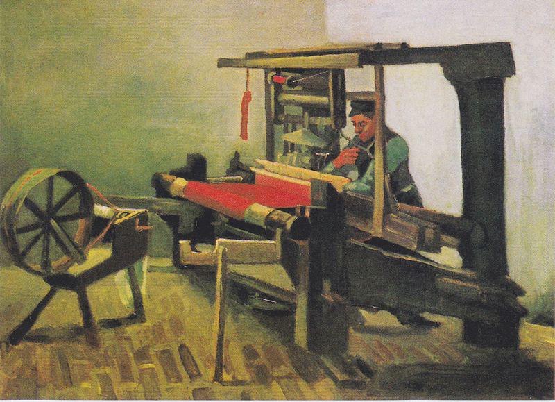 Vincent Van Gogh Weaver at the loom, with reel oil painting image